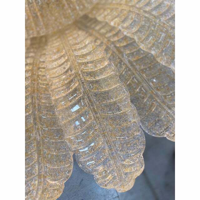 Contemporary Venetian Sunflwer Murano Glass Gold Flush Mount , Lot Of 2 Or A Pair Of Chandeliers photo vinterior