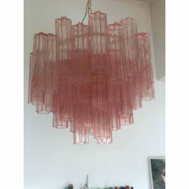 Contemporary Murano Glass Sputnik Chandelier Pink, Mazzega Style , Lot Of 2 Or A Pair Of Chandeliers photo buy