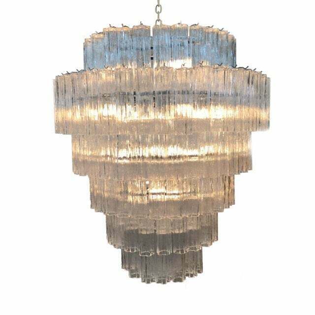 Murano Glass Sputnik Chandelier Transparent Like Mazzega Zuccheri Venini Barovier Style Custom , Lot Of 2 Or A Pair Of Chandeliers photo Lighting