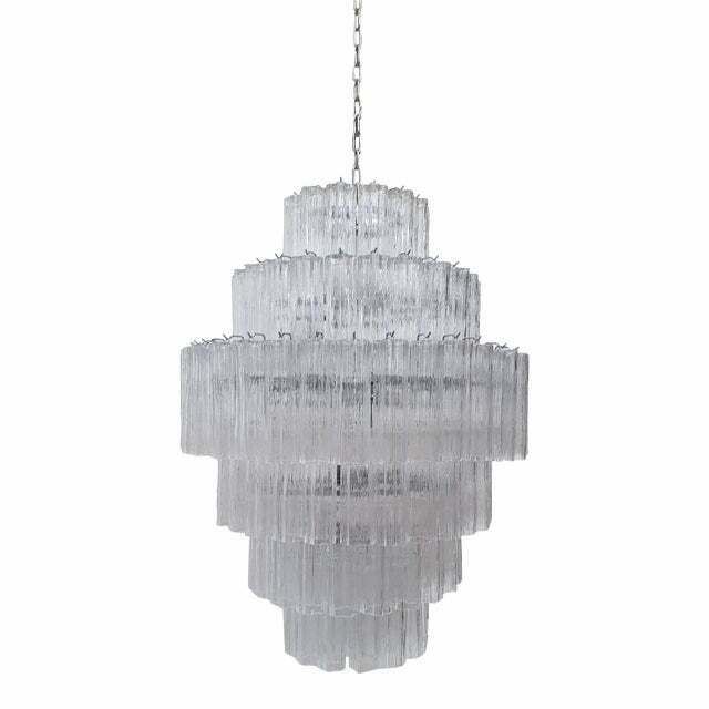 Murano Glass Sputnik Chandelier Transparent Like Mazzega Zuccheri Venini Barovier Style Custom , Lot Of 2 Or A Pair Of Chandeliers photo vinterior