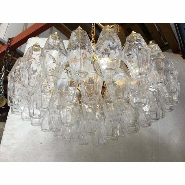 Italian Style Murano Glass Sputnik Chandelier Poliedro , Lot Of 2 Or A Pair Of Chandeliers photo vintage