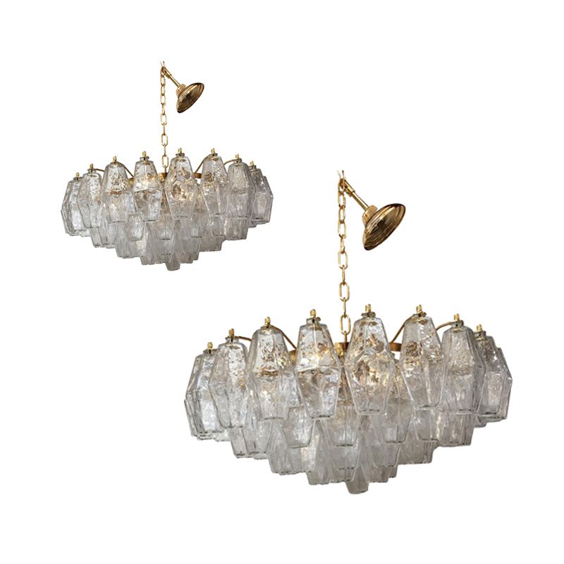 Italian Style Murano Glass Sputnik Chandelier Poliedro , Lot Of 2 Or A Pair Of Chandeliers