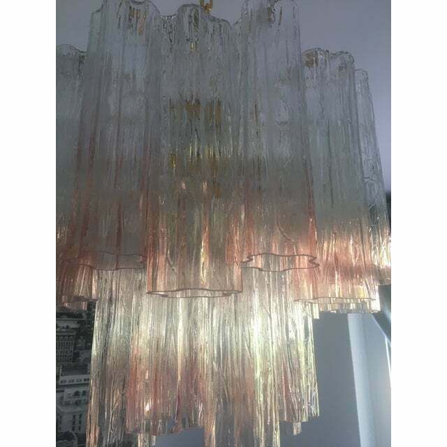 Murano Style Glass Tronchi Venini Style Chandelier , Lot Of 2 Or A Pair Of Chandeliers photo vintage
