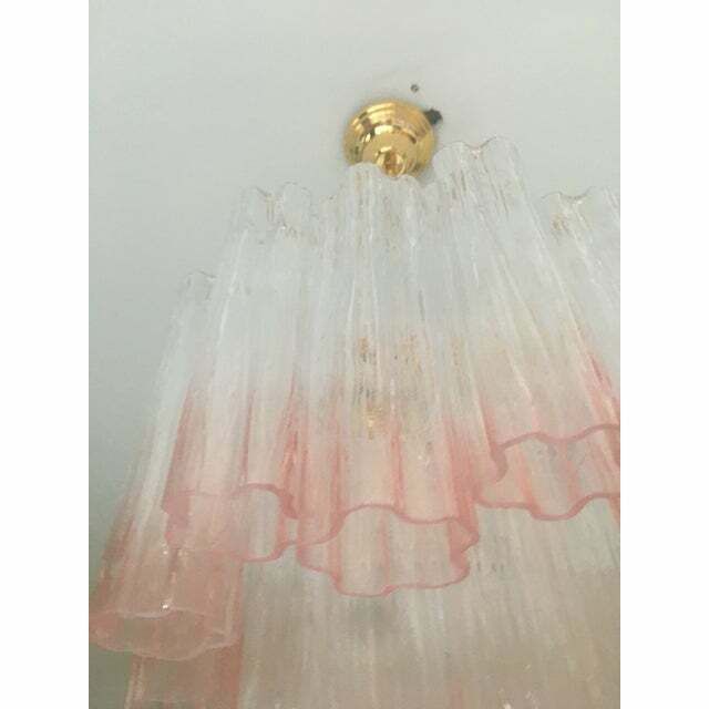 photo for sale Murano Style Glass Tronchi Venini Style Chandelier , Lot Of 2 Or A Pair Of Chandeliers