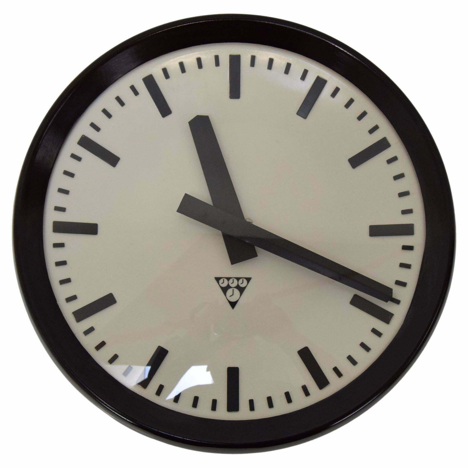 Bakelite Industrial Wall Clock By Pragotron, 1960's.