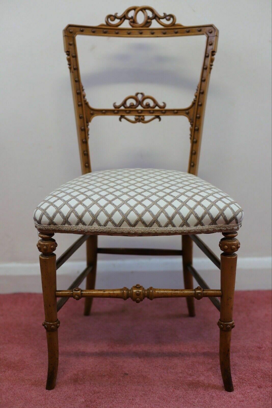 Beautiful Victorian Satin Walnut Bedroom Chair photo for sale