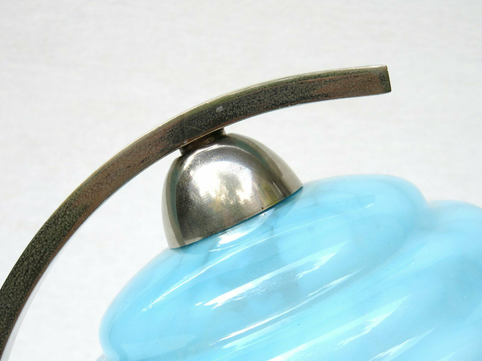 3466.3 French Bedside Lights, Art Deco, Umbrellas Flamed Light Blue, 1920s, Set Of 2 photo