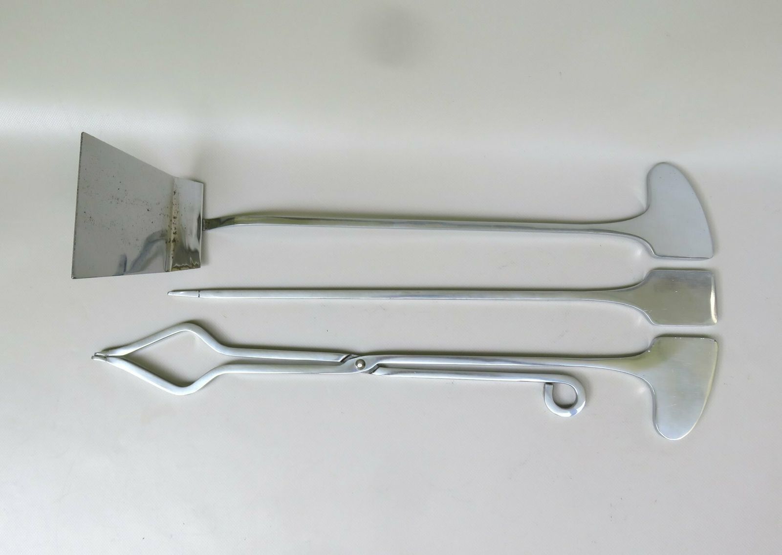 Home Fixtures Exceptional Fireplace Cutlery, 70s, Brass, Chrome  Plated, 1970s photo