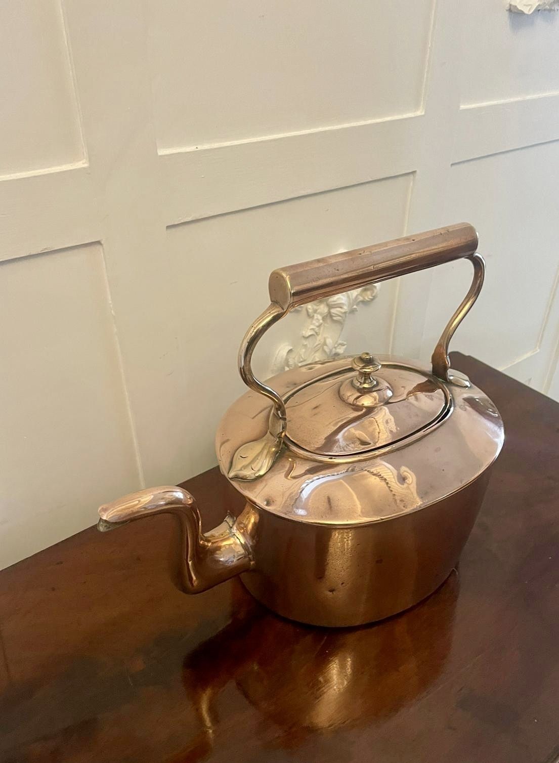 Large Antique George III Quality Oval Shaped Copper Kettle photo Home Decor