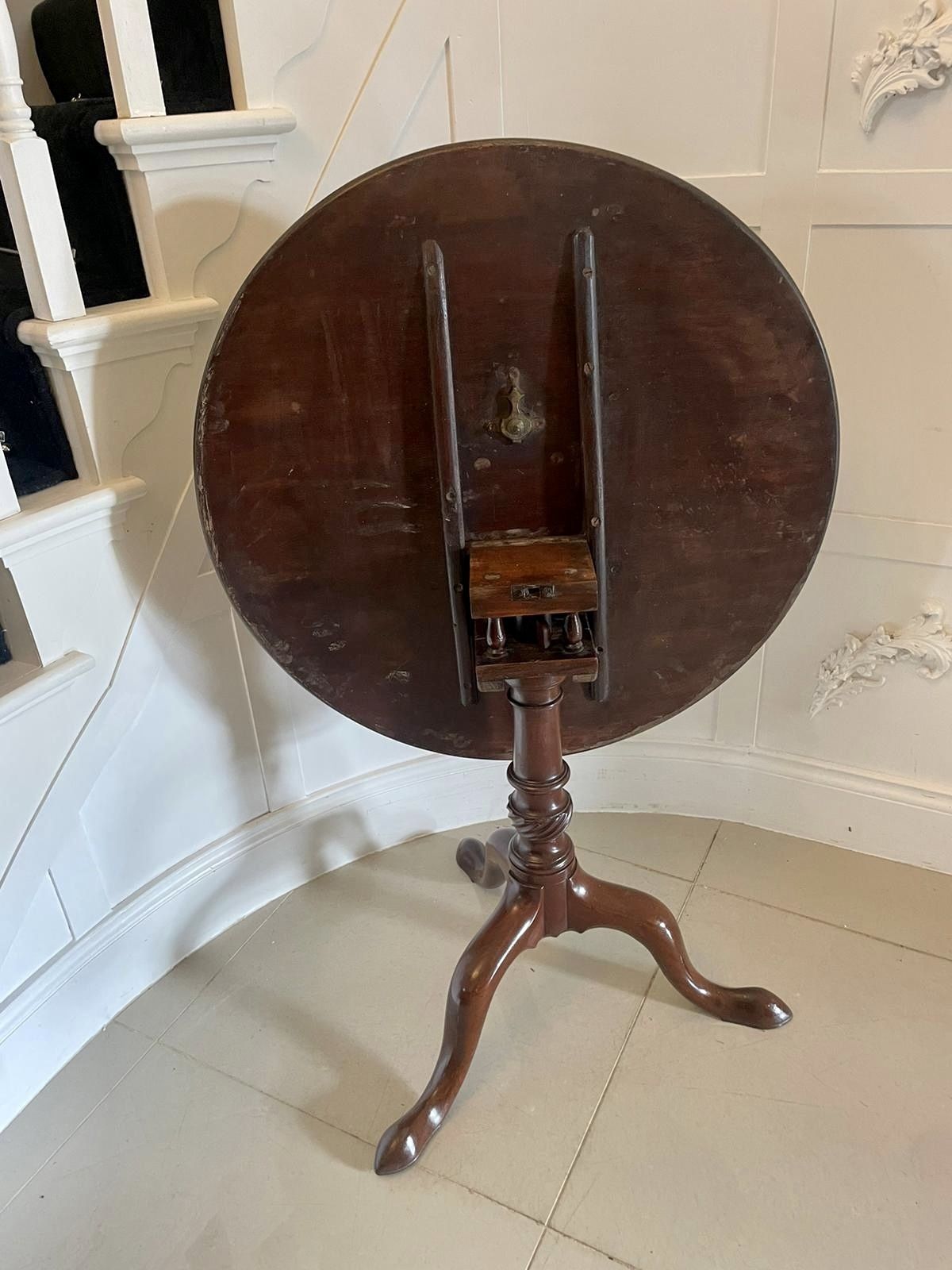 Antique George III Quality Mahogany Bird Cage Lamp Table photo vinterior