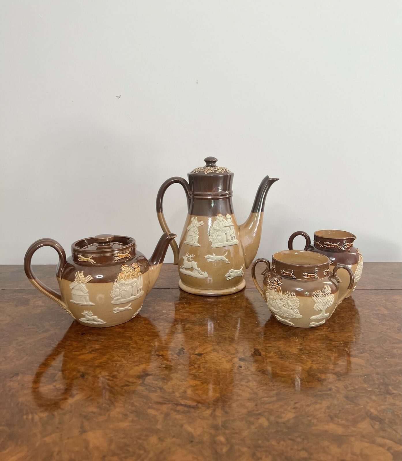 Rare Antique Doulton Four Piece Tea Set photo furniture
