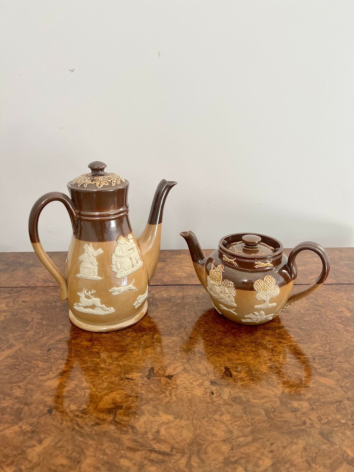 Rare Antique Doulton Four Piece Tea Set photo vinterior
