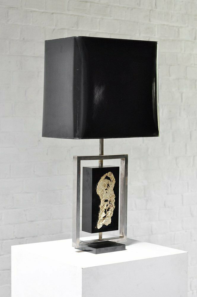 Modernist Gilt Table Lamp By Philippe Cheverny, France, 1970s photo for sale