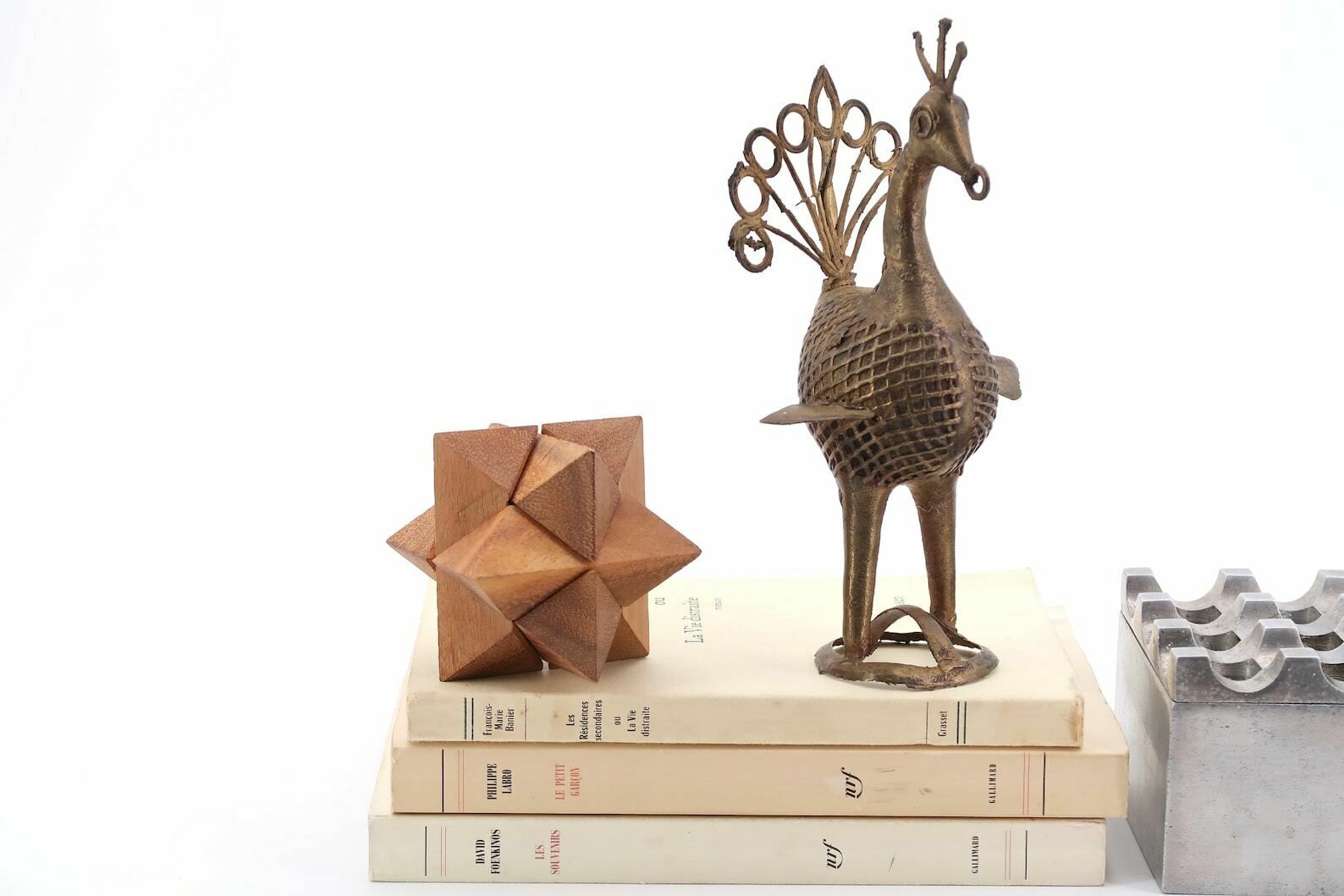 African Brass Bird Sculpture, 1970s / Ethnic Tribal Boho Chic Folk Bohemian Cabinet Of Curiosities photo furniture