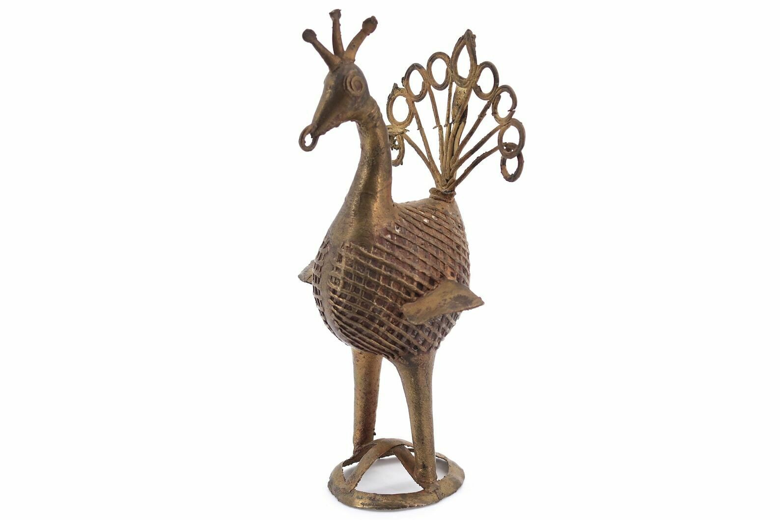 African Brass Bird Sculpture, 1970s / Ethnic Tribal Boho Chic Folk Bohemian Cabinet Of Curiosities photo 114.0