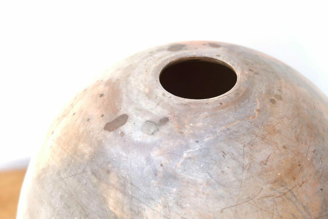 Franse Keramische Vaas Van Loul Combres, Jaren 1980 / Boho Chic, Bohemian, Rustic, Country, Ball, Minimalist photo vinterior