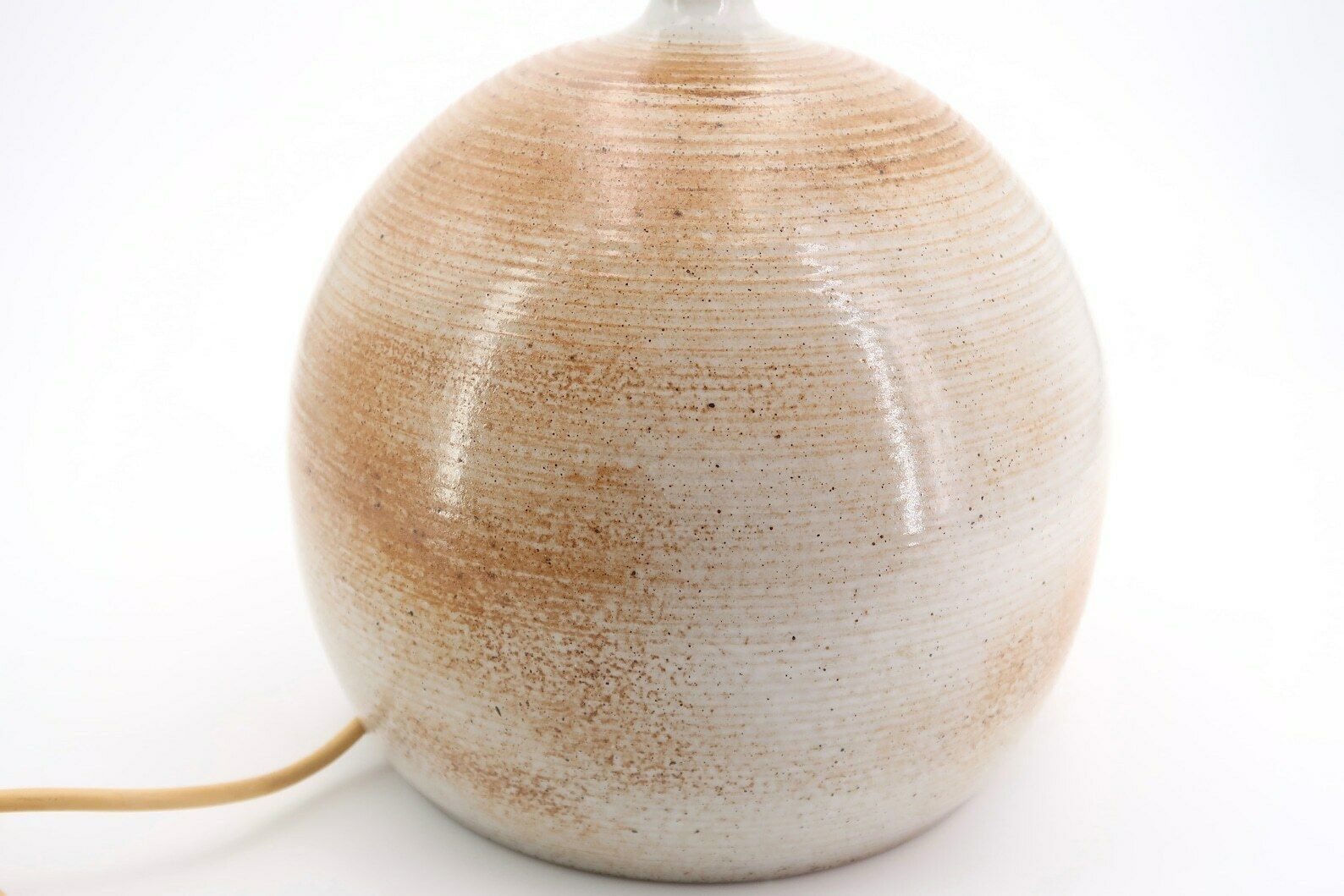 French Ceramic Table Lampe By Grès Du Marais, Brown And Beige, 1960s / Modernist, Mid Century Modern, Ceramic, Made In France, French photo Lighting