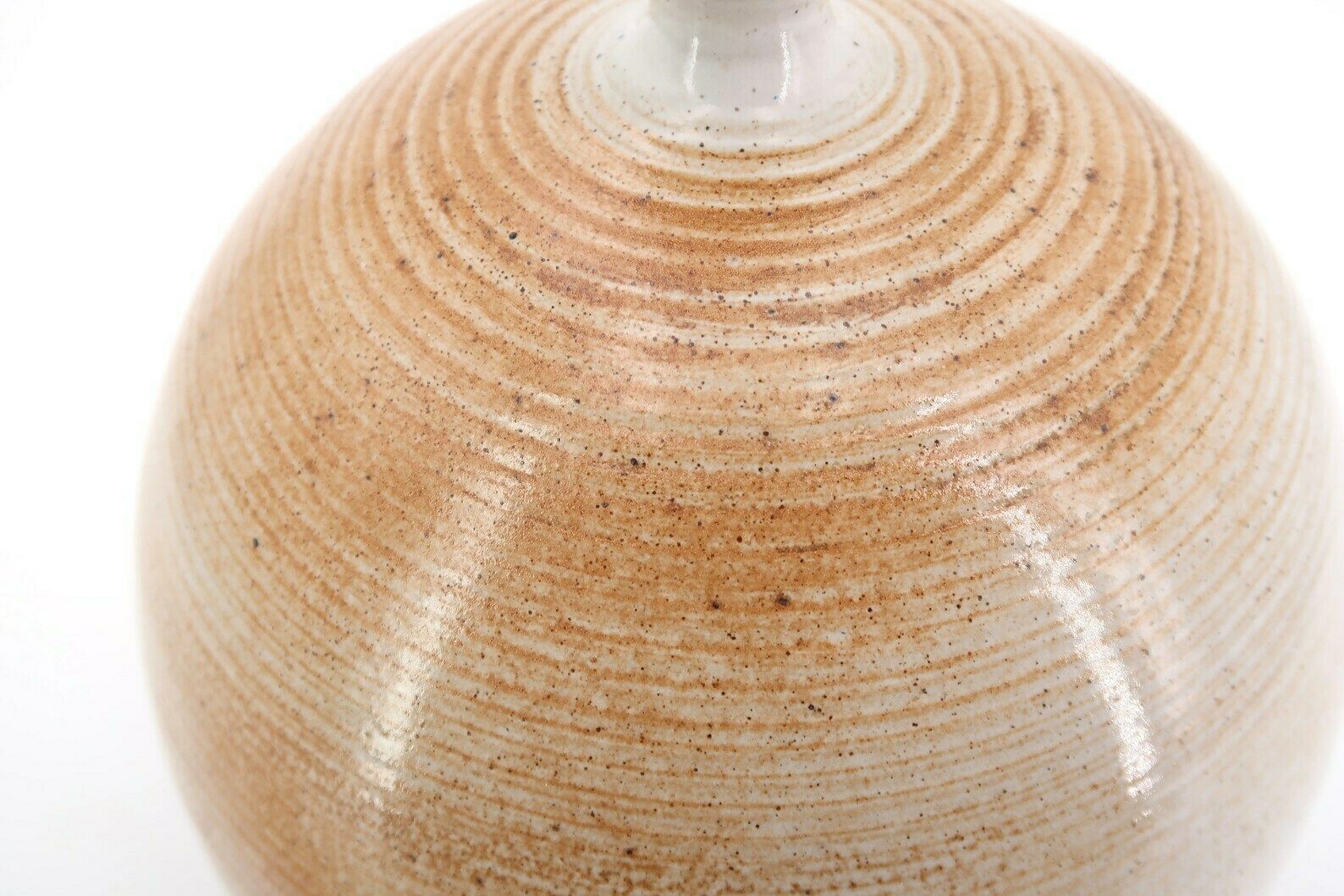 Lampe de table en céramique Grès du Marais, marron et beige, années 1960, moderniste, mid-century modern, fabriquée en France photo 417.0