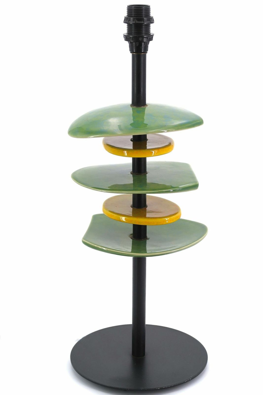 Lampe de table française en céramique aux formes libres, années 1990, de style Georges Jouve, totem, abstrait, végétal, organique, sculptural photo furniture