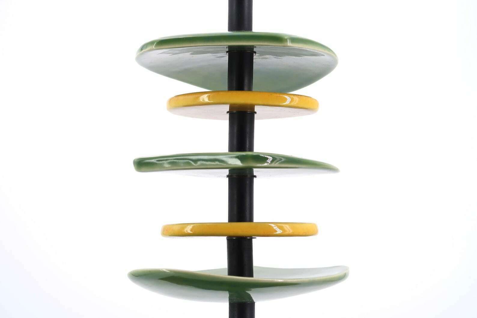 Lampe de table française en céramique aux formes libres, années 1990, de style Georges Jouve, totem, abstrait, végétal, organique, sculptural photo vinterior