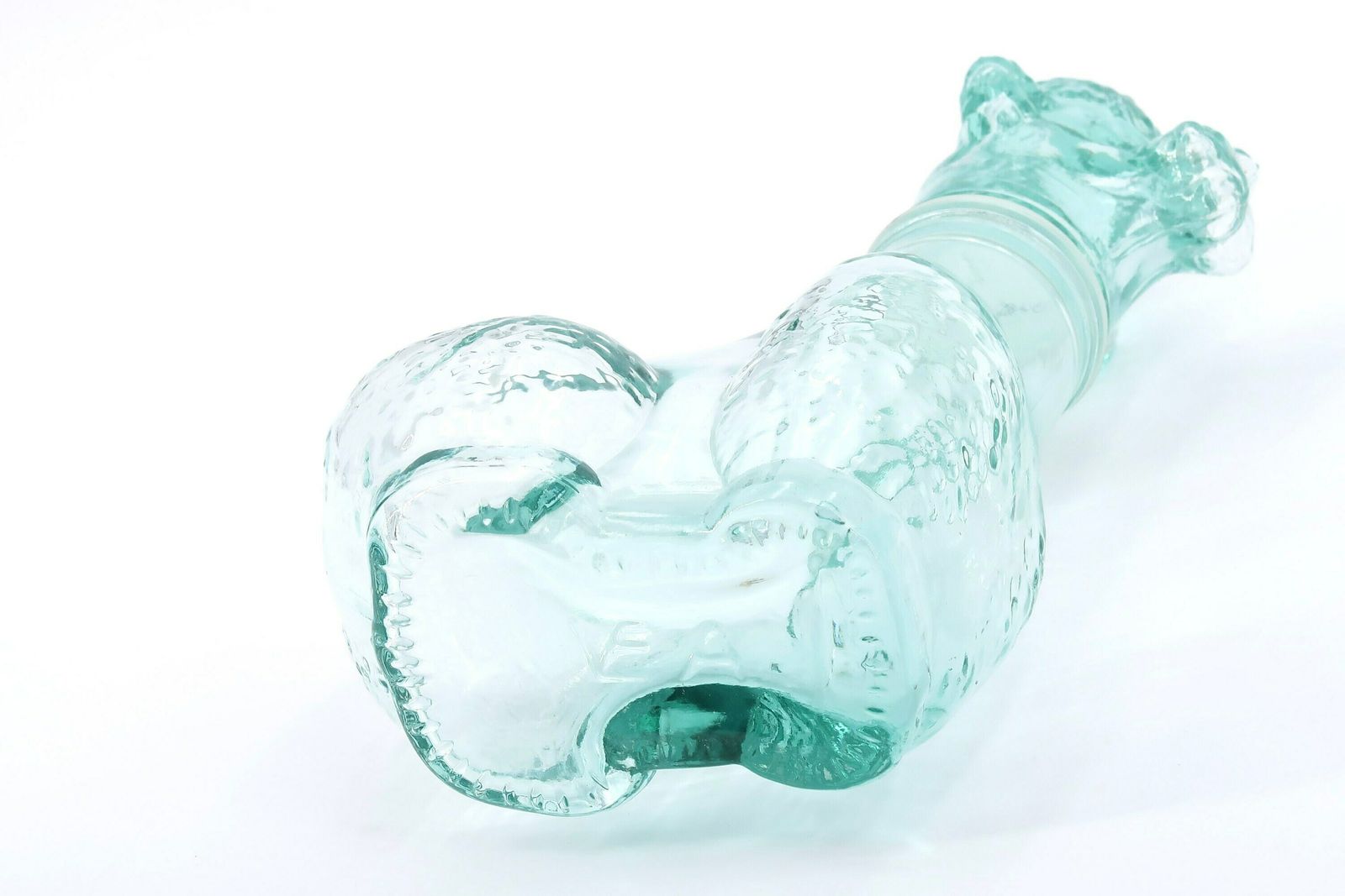 Italiaanse Glazen Fles : Poedelhond, Jaren 1970 / Empoli, Made In Italy, Dier, Kitsch Badkamer, Sculptuur photo 102.0