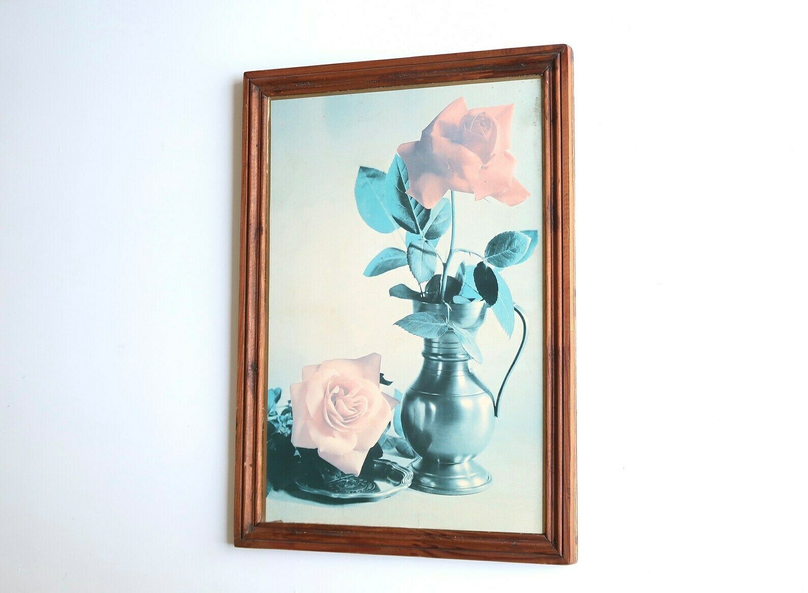 French Vintage Photography Print, Still Life With Roses, 1960s / Bouquet Flower Boho Chic Bohemian Folk Country Cottage Nature Wall photo Art