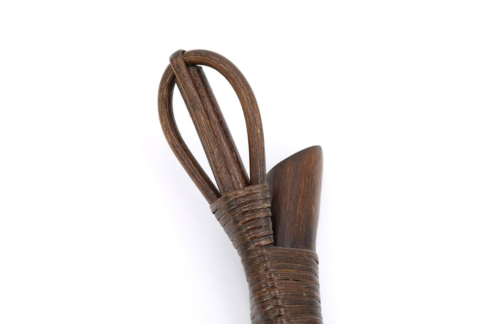 Pair Of French Bamboo Coat Rack "Leaves" , 1970s / Vintage Hook, Boho Chic Bohemian Folk Tiki, Rattan Wicker photo Furniture