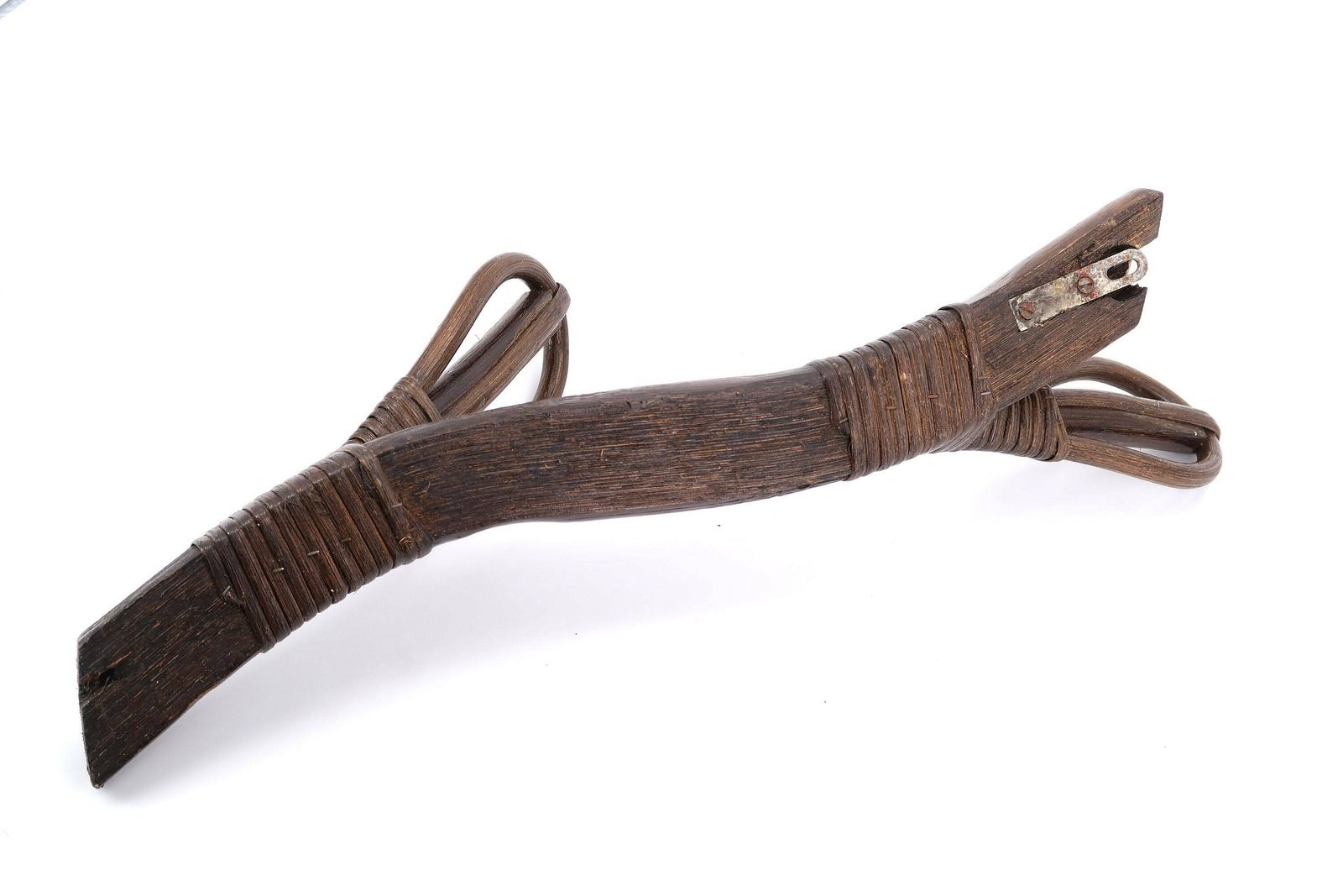 Paar Franse Bamboe Kapstokken "Leaves", Jaren 1970 / Vintage Haak, Boho Chic Bohemian Folk Tiki, Rattan Wicker photo vintage