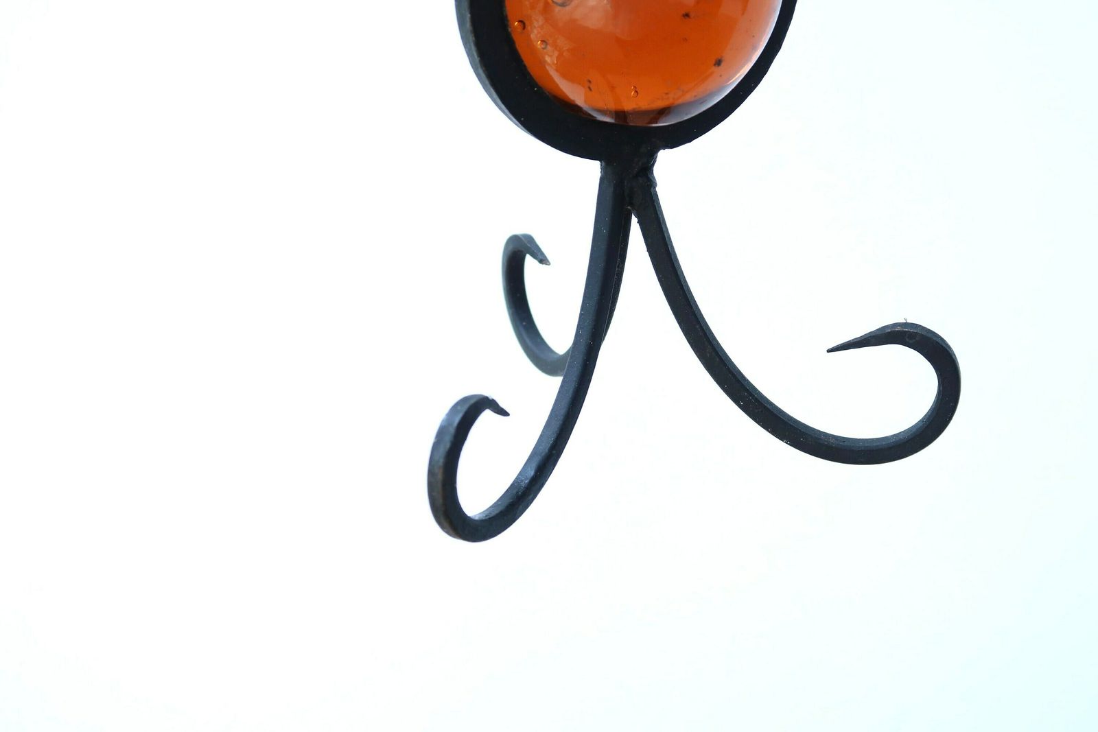 Franse Metalen Kandelaar Met Glas, Jaren 1970 / Kaarsenhouder Boho Chic Folk photo vinterior