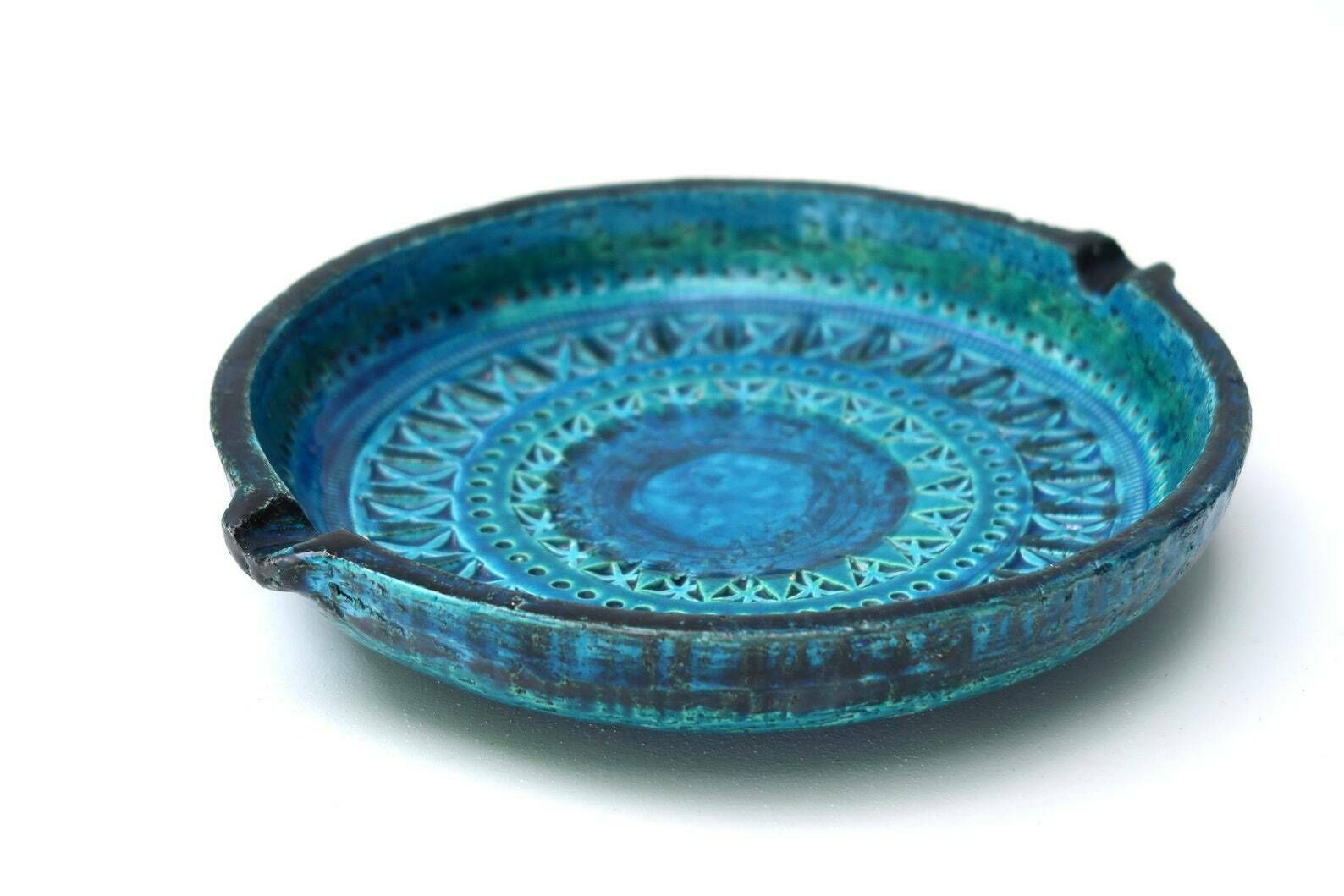 Grote Bitossi Keramische Schaal Of Asbak Van Aldo Londi, Rimini Blue, Jaren 1960 / Made In Italy, Vintage, Schaal, Ringschaal photo furniture