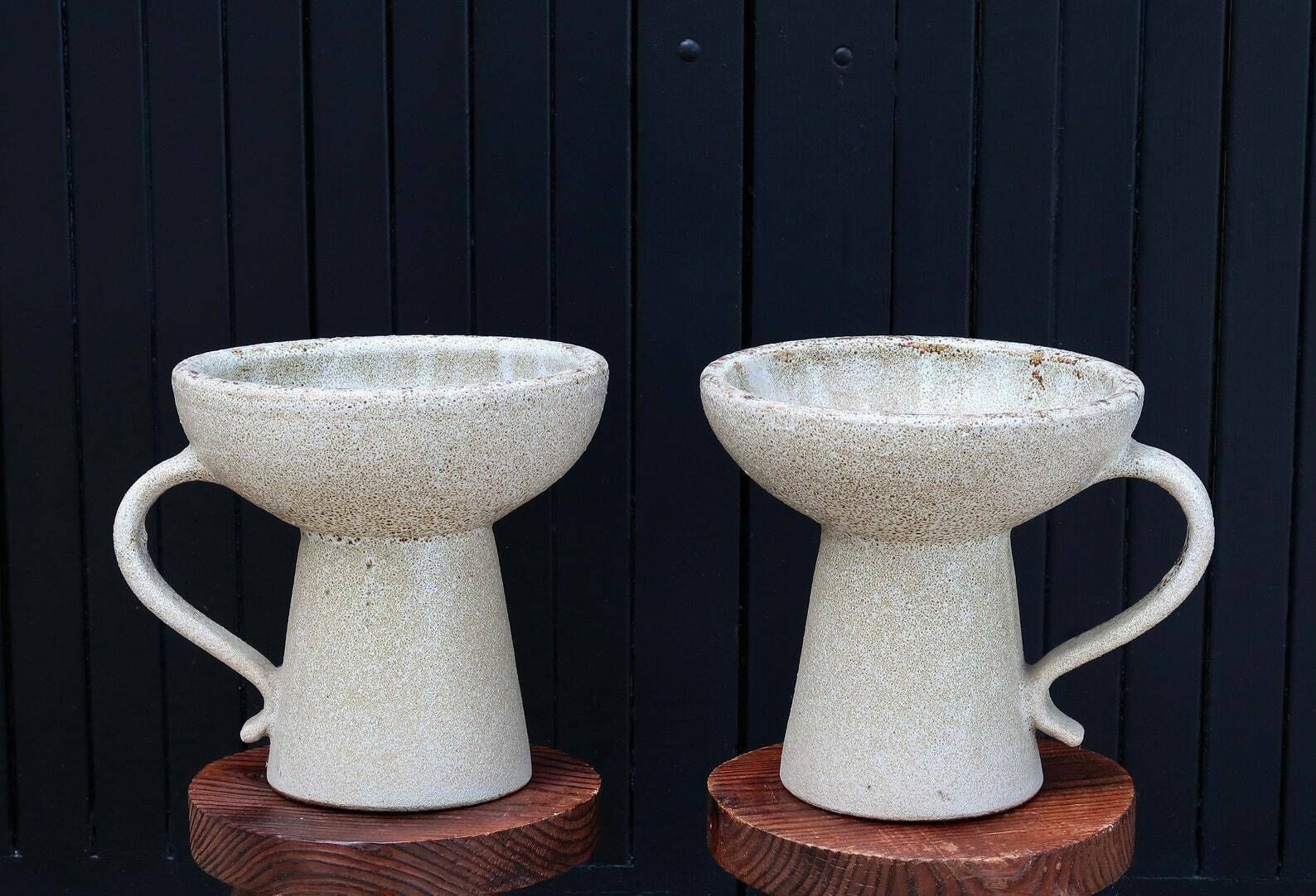 Huge White Ceramic Candleholder By Accolay, 1960s / Minimalist, Pure, French Pottery photo for sale