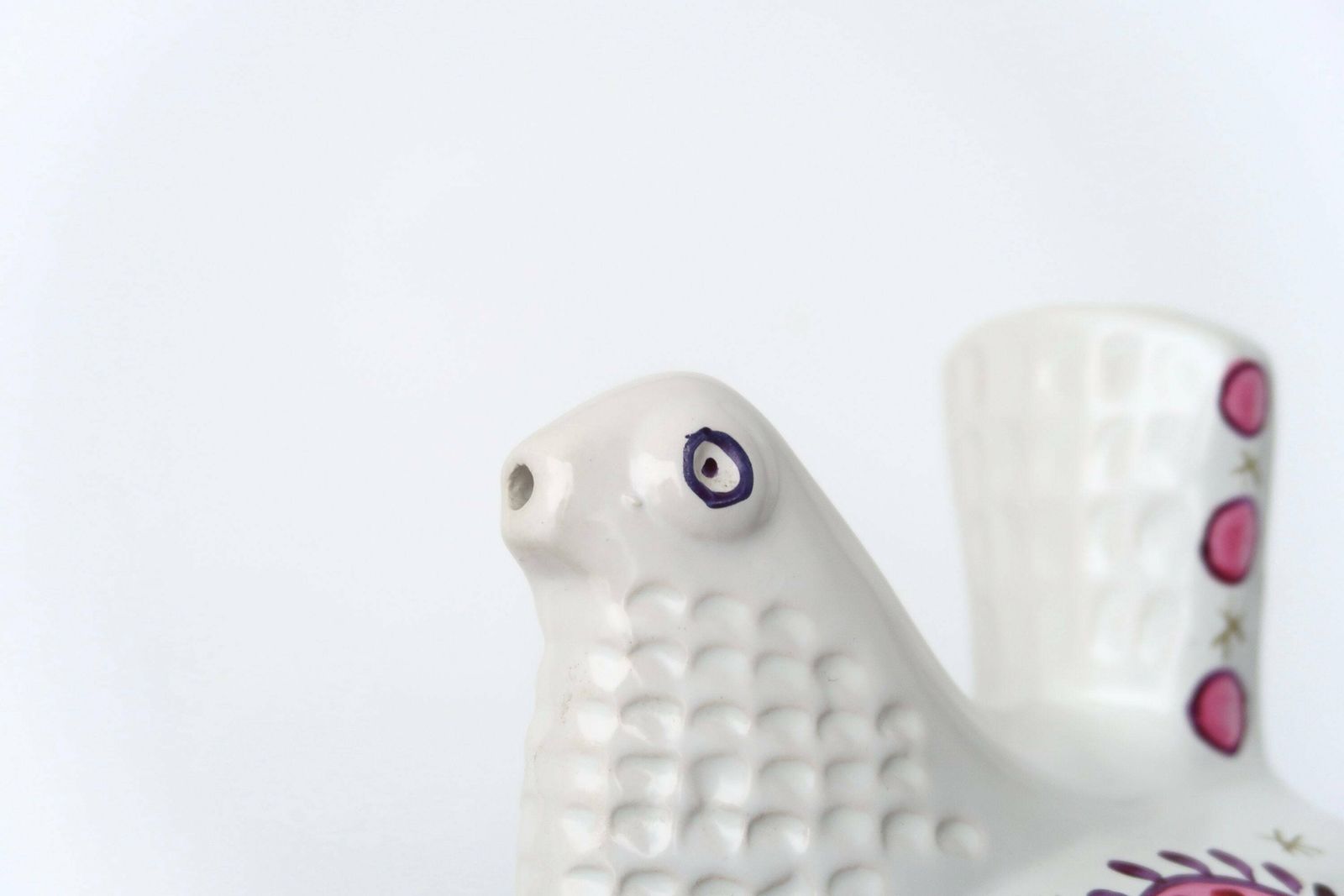 Dove, Ceramic Wall Twine Dispenser By Arthur Wood, 1970s / Bird Sculpture Boho Chic Kitchen Decor Pale Danish Style photo Art