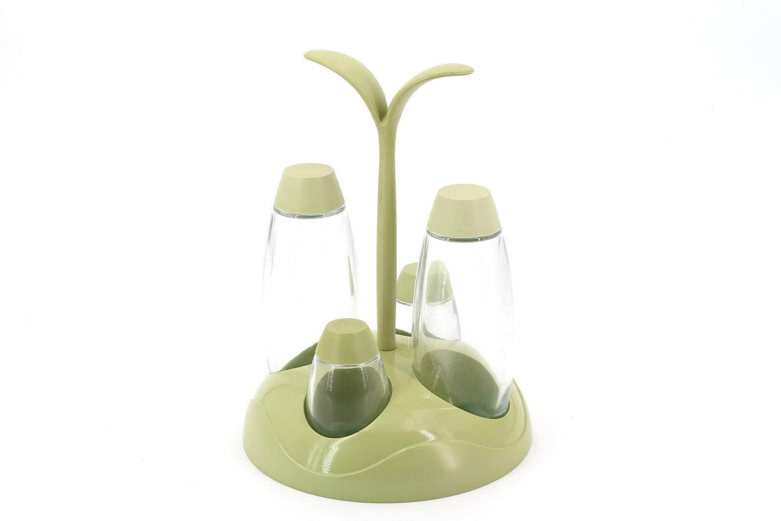 Zout  En Peperstrooiers, Olie  En Azijnflessen Van Guzzini, Made In Italy, Jaren 1990 / Lichtgroen, Tafelserviesset photo furniture