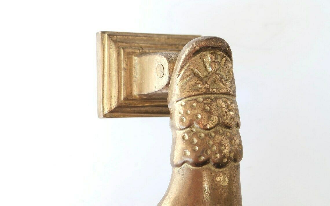 Brass Door Knocker Hand, 1950s / Door Knob, Handle, Lucky Charm, Boho Chic, Folk, Sculpture photo Home Fixtures