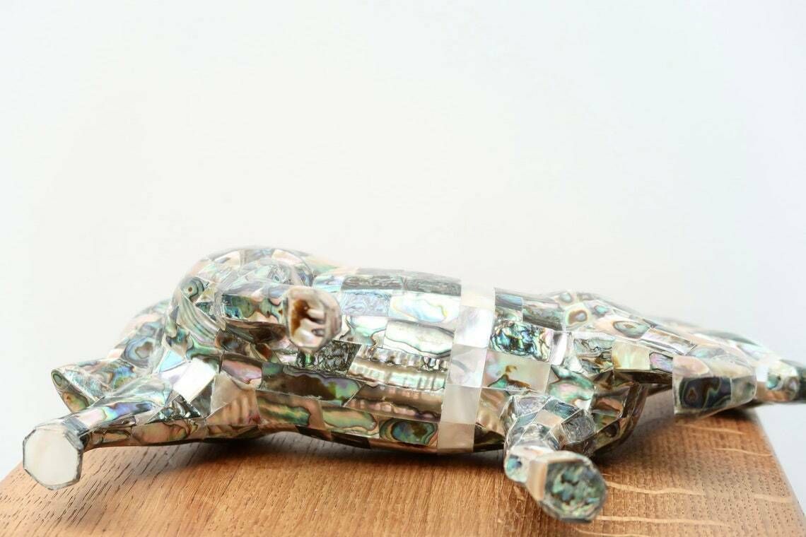 Large Mexican Mother Of Peal Horse Sculpture, 1970s / Inlay, Mosaic, Animal, Art, Mexico, Boho Chic Bohemian Folk photo buy