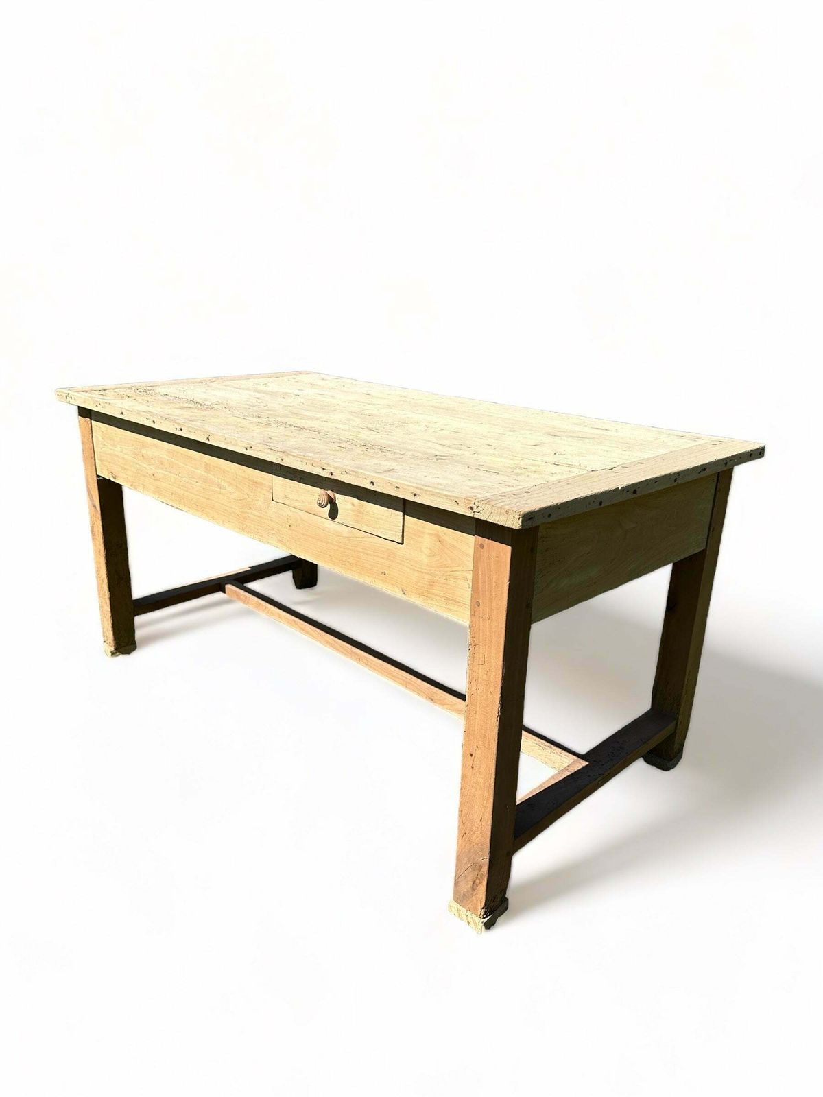 Antique French Provincial Farmhouse Elm Preparation Table Kitchen Island/Console Circa 1850 photo furniture