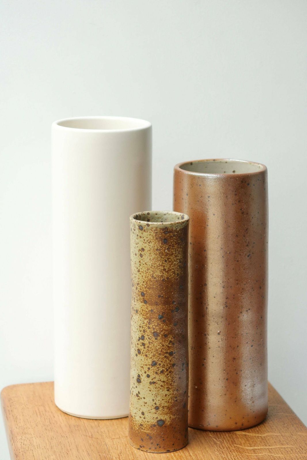 French Ceramic Cylindrical Vase, Années 70 / Cylinder, Ceramic, Farmhouse Rustic Country Boho Chic Bohemian Country photo furniture