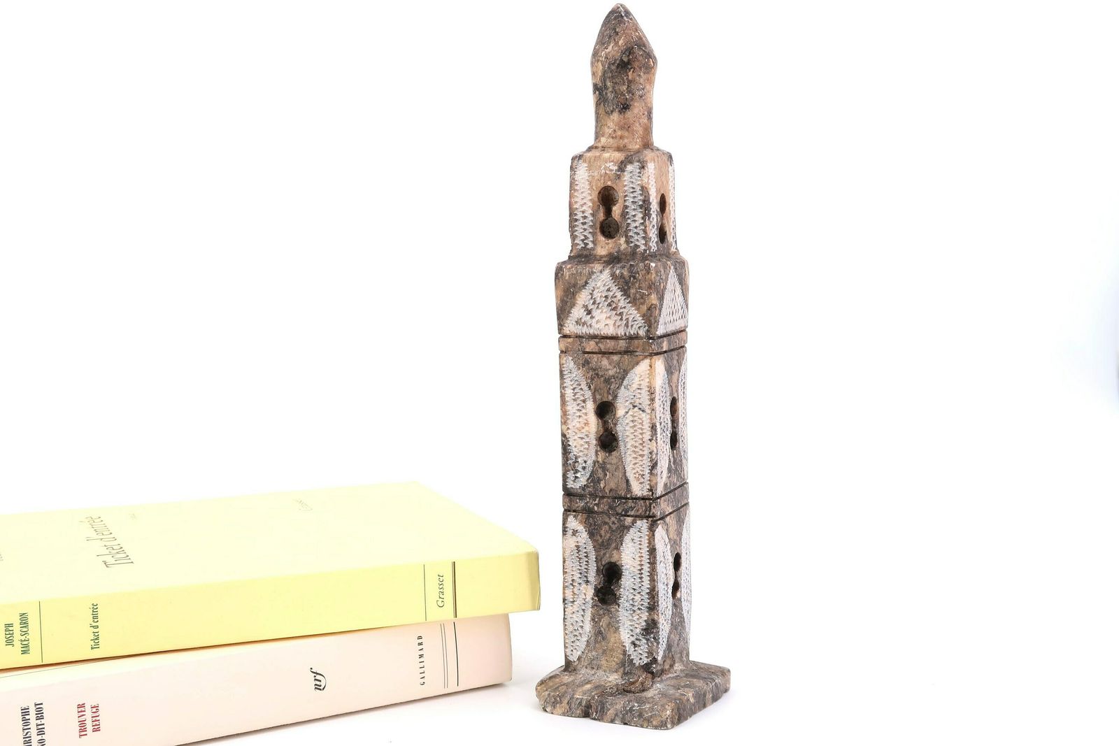Moroccan Stone Minaret Sculpture, 1970s / Paperweight, Boho Chic, Architecture, Totem, Folk, Morocco, Bohemian