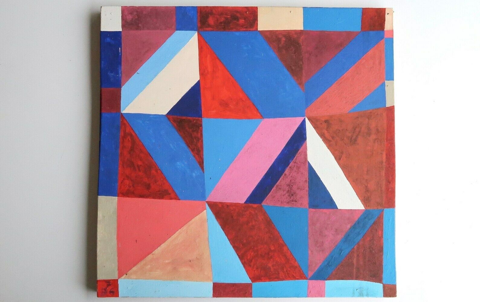 French Abstract Painting By Martin Hammond, 1990s / Modern, Pink Blue, France