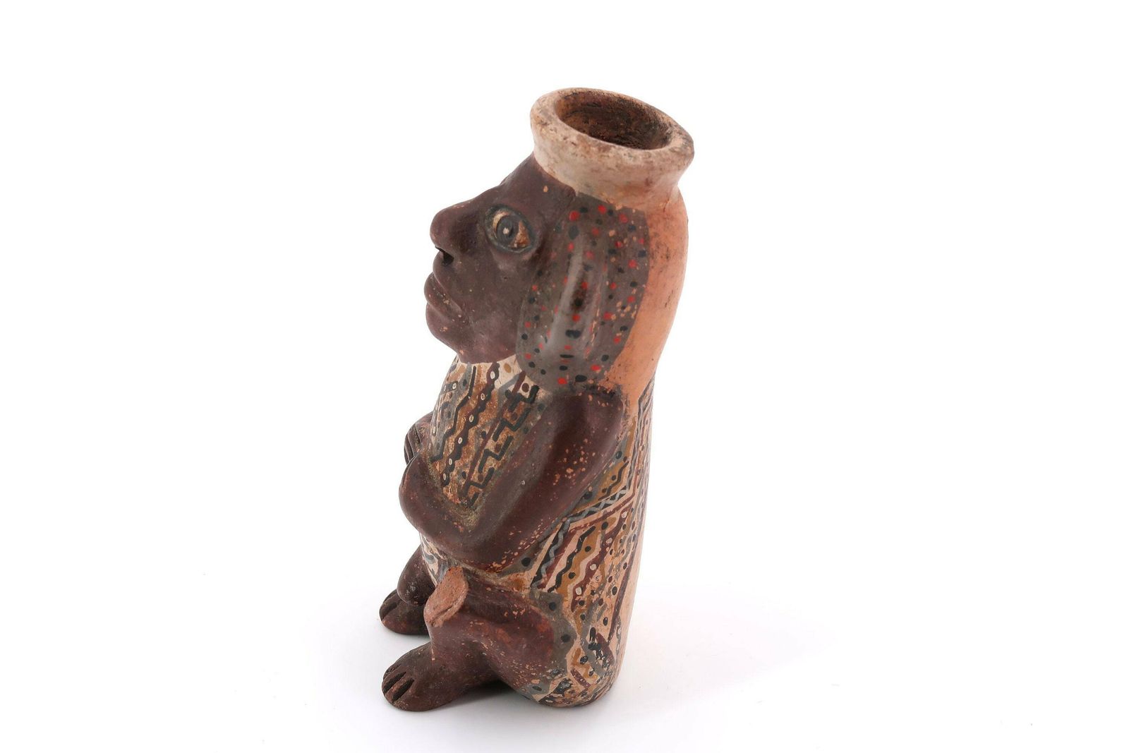 Peruaanse antropomorfe terracotta vaas, jaren 1970 / Sculptuur, Boho Chic, Primitieve Volkskunst, Tribale Kunst photo Woonaccessoires