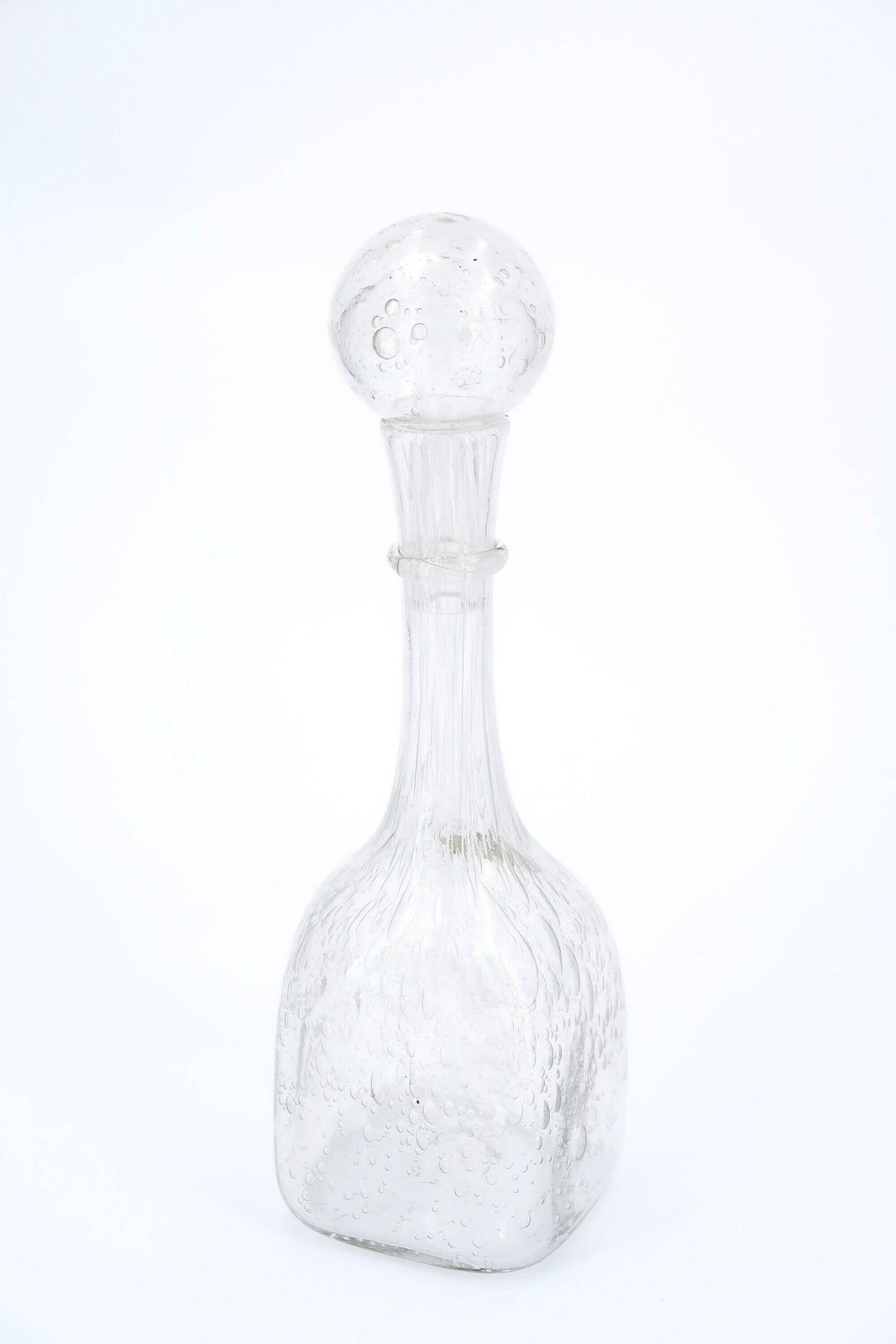 Carafe en verre La Rochère, années 1970, style Biot, transparente, Costa Riviera, Boho Chic, Folk, France photo for sale