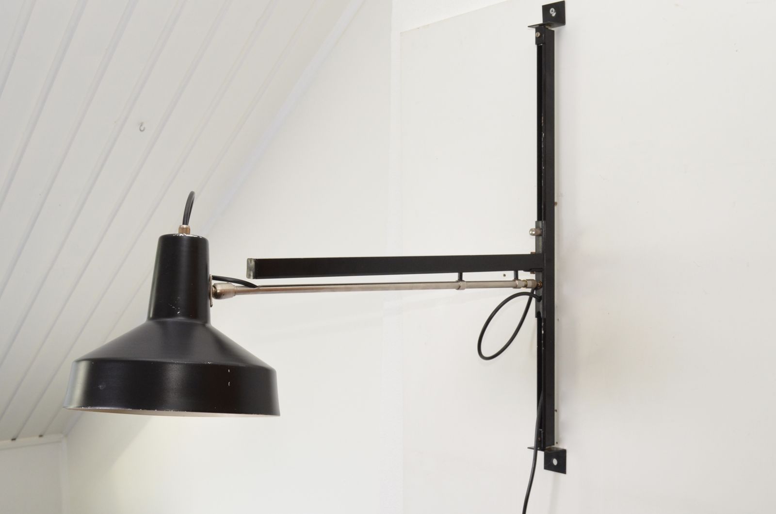 photo for sale Dutch Modernist Midcentury Telescope Metal Wall Lamp By Niek Hiemstra For Hiemstra Evolux