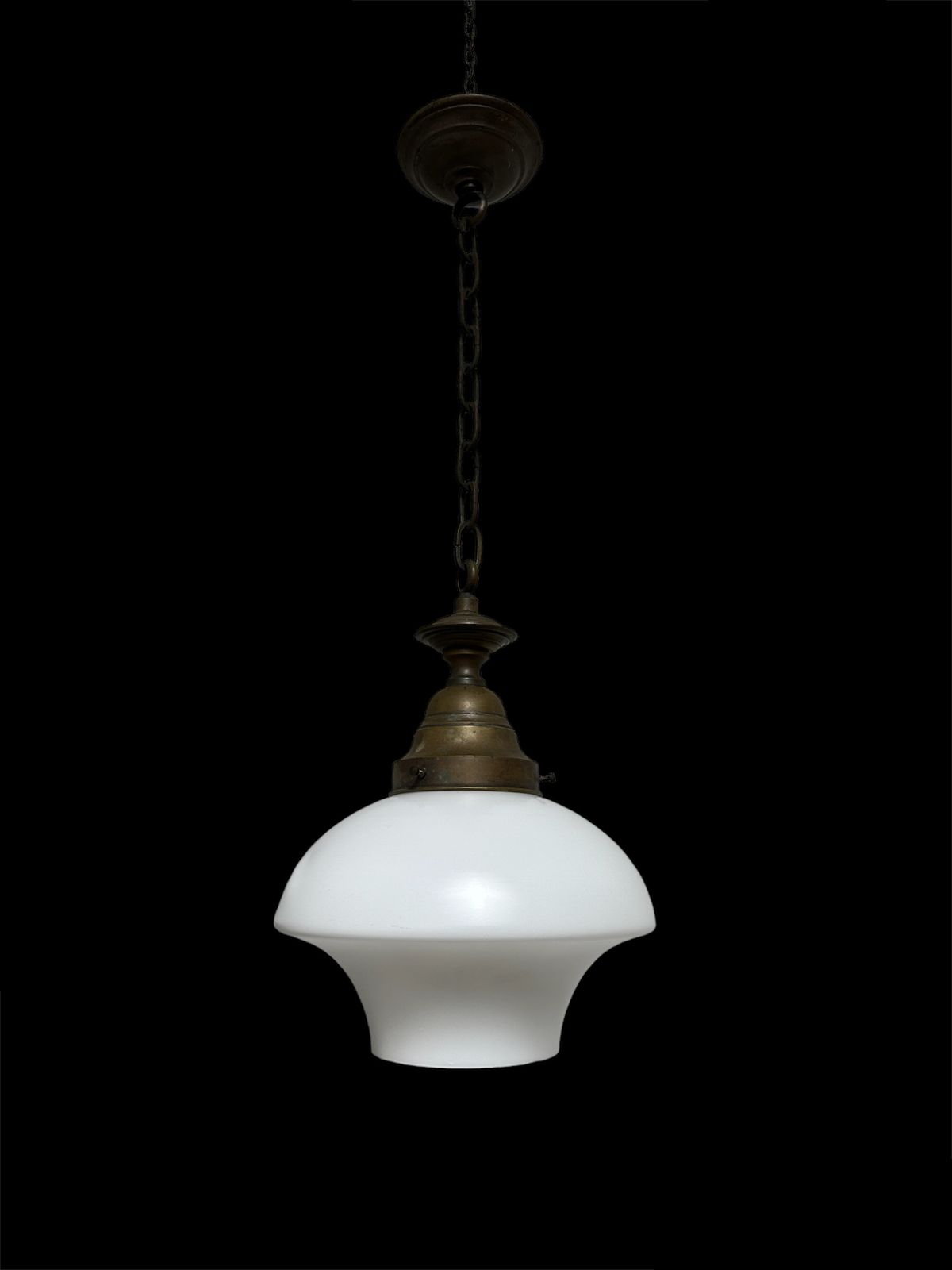 Antique Church Satin Opaline Milk White Glass Ceiling Pendant Light photo furniture