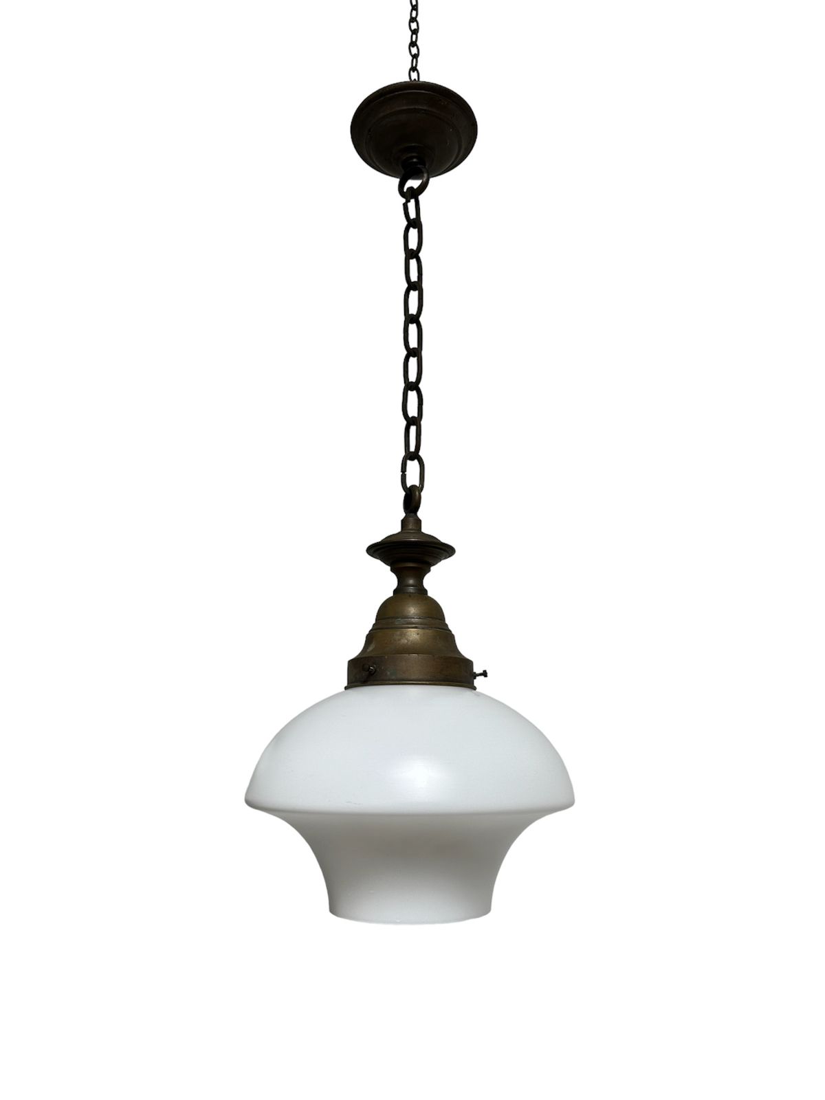 Antique Church Satin Opaline Milk White Glass Ceiling Pendant Light
