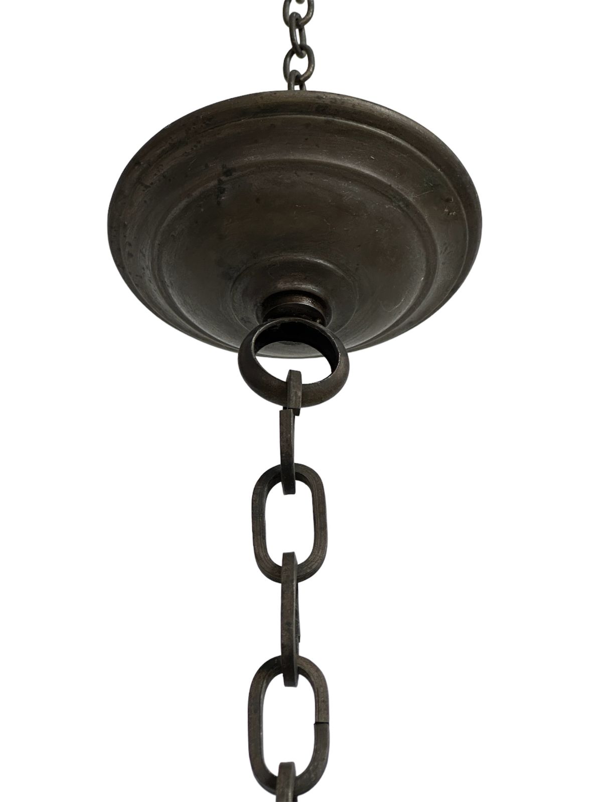 Antique Church Satin Opaline Milk White Glass Ceiling Pendant Light photo for sale