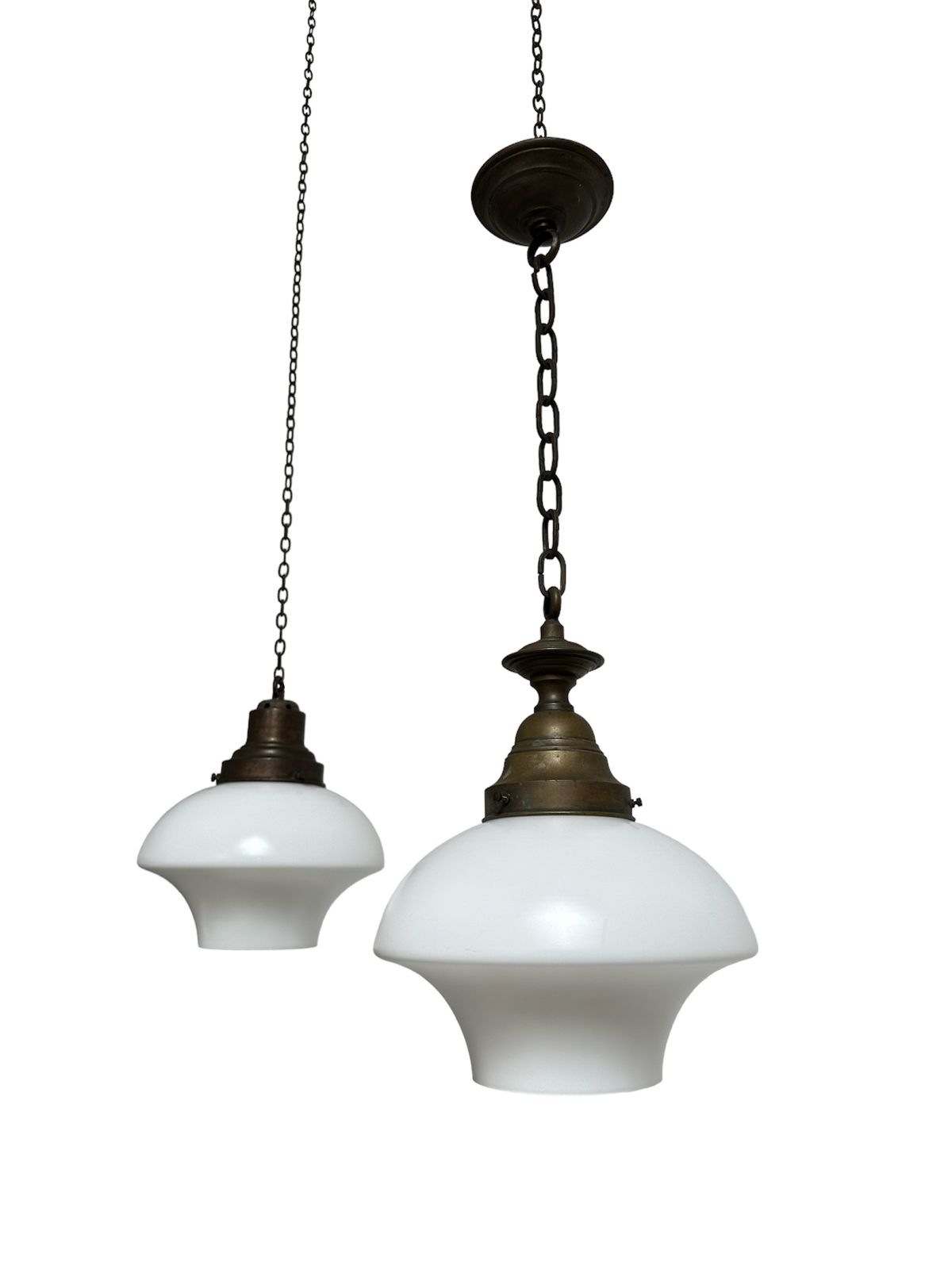 Antique Church Satin Opaline Milk White Glass Ceiling Pendant Light photo Lighting