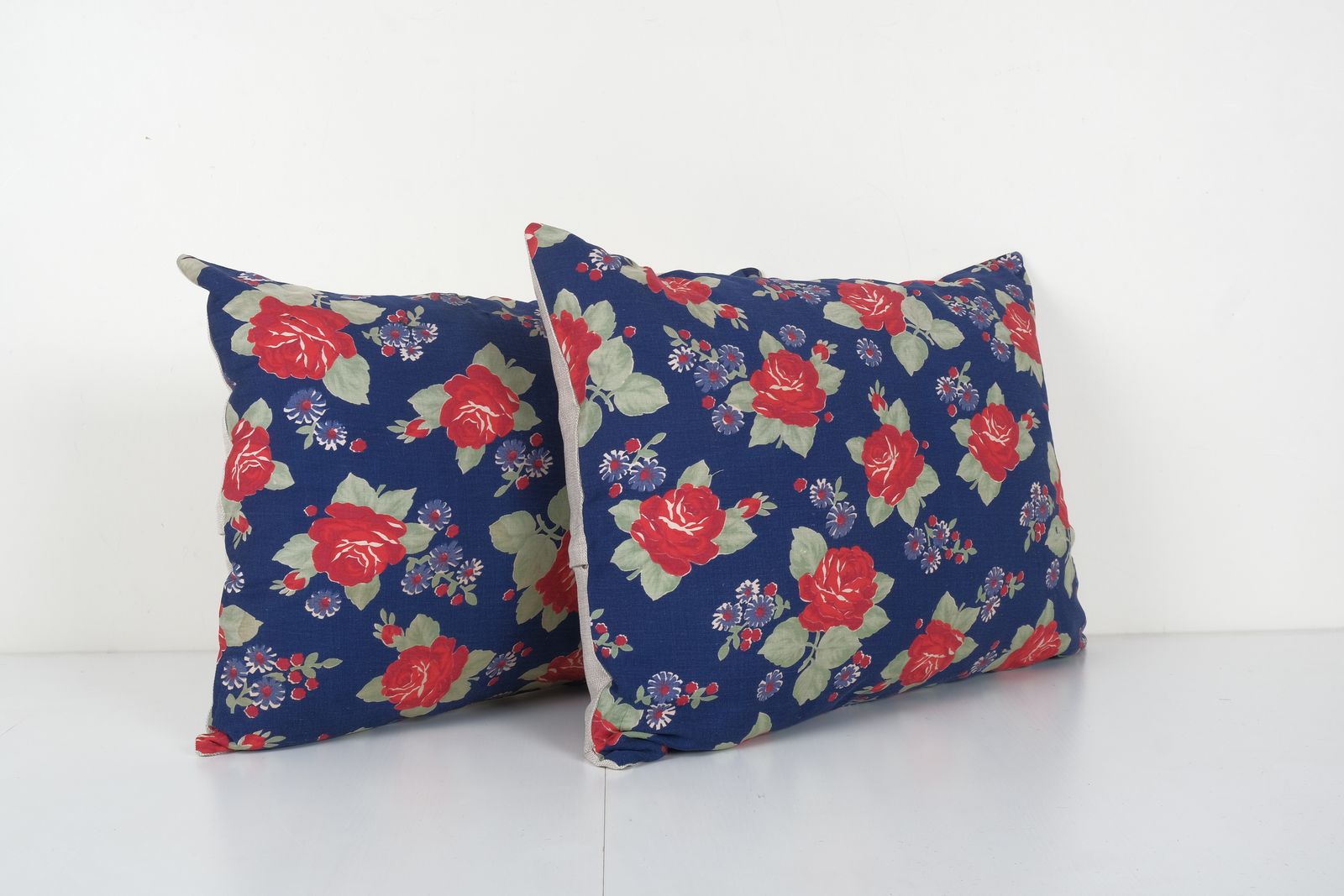 Uzbek Roller Printed Cotton Fabric Panel, Mid 20th Century Tribal Pillow Cover 16'' X 24'' photo furniture