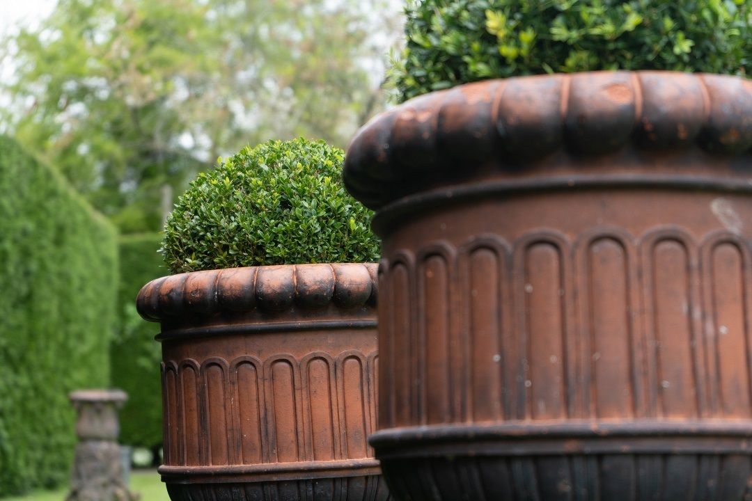 Pair Of Antique Terracotta Urns On Plinths photo 1800.0