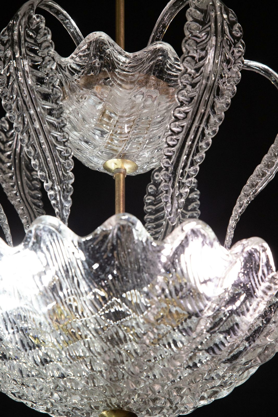 Elegant Barovier & Toso "Fountain" Chandelier, Murano Glass, 1940 photo vinterior
