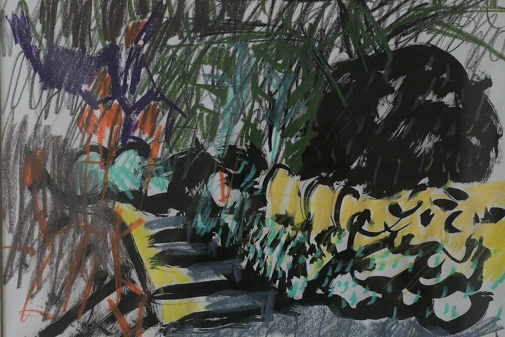 Johan Adam Linneballe, Johan Adam Linneballe, Sommer I Haven III, Mixed Media On Paper, 1993, Framed, 1993, Mixed Media photo 385.0